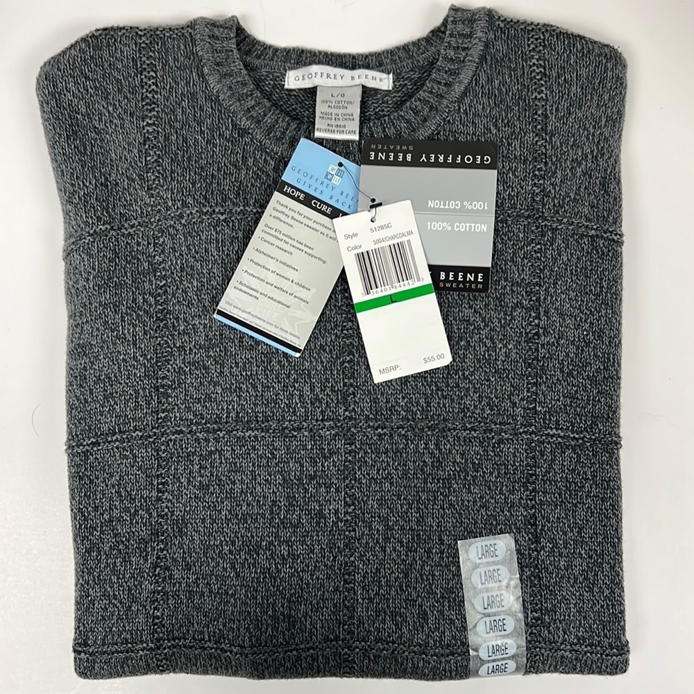 NWT Geoffrey Beene Charcoal Sweater